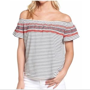 THML | Embroidered Off The Shoulder Top